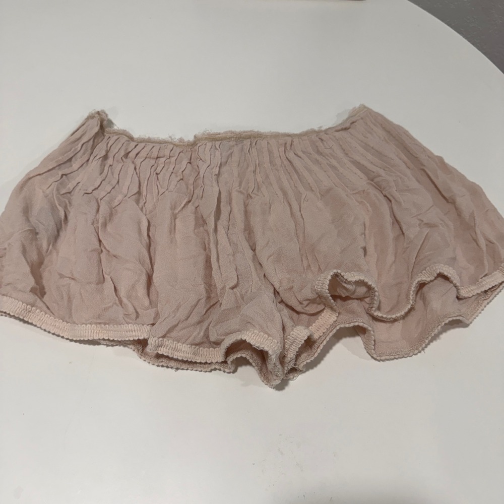 POL Pink Textured Gauze Pleated Shorts Boho Trim JFP45 Small - Picture 7 of 7